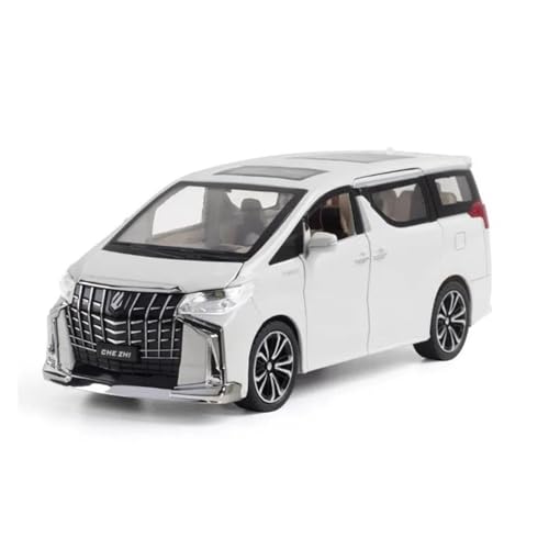 1:24 Für Toyota Alphard MPV Auto Modell Druckguss Legierung Spielzeug Autos Diecast Sound Licht Simulation Sammlerstücke Druckgussmodelle Motorfahrzeuge(White) von DUEVEL