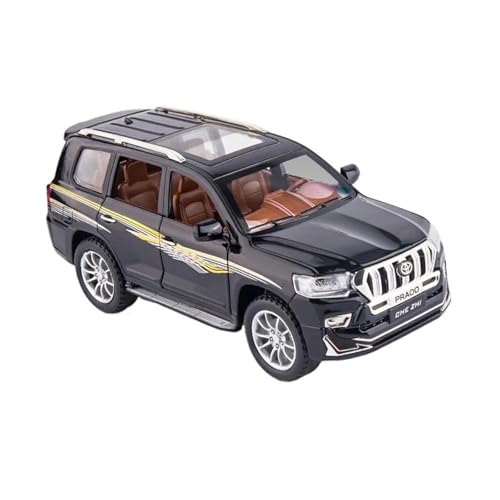 1:24 Für Toyota Land Cruiser Prado Simitation Legierung Metall Auto Modell Spielzeug Mit Zurückziehen Druckguss Modell Druckgussmodelle Motorfahrzeuge(Schwarz) von DUEVEL