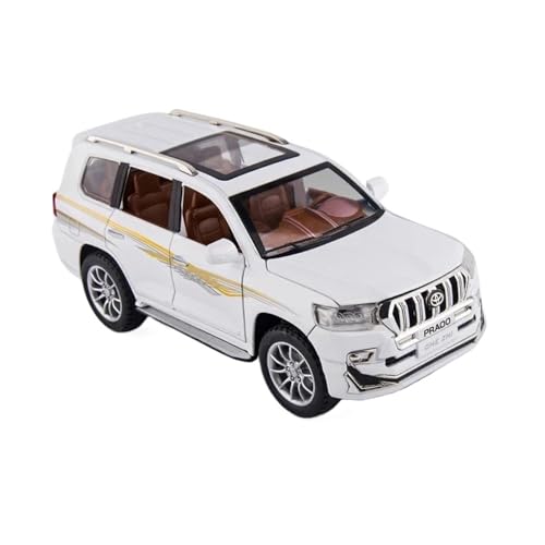 1:24 Für Toyota Land Cruiser Prado Simitation Legierung Metall Auto Modell Spielzeug Mit Zurückziehen Druckguss Modell Druckgussmodelle Motorfahrzeuge(White) von DUEVEL