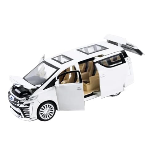1:24 Für Toyota Vellfire MPV Auto Modell Diecast Metall Spielzeug Fahrzeuge Auto Modell Sound Und Licht Sammlung Druckgussmodelle Motorfahrzeuge(White) von DUEVEL