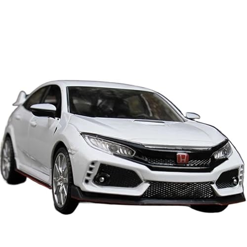 1:24 Honda Civic Type-R Druckguss-Sportwagenmodell Aus Simulierter Legierung Mit Sound Und Licht, Kollektion Für Jungen Druckgussmodelle Motorfahrzeuge(White) von DUEVEL