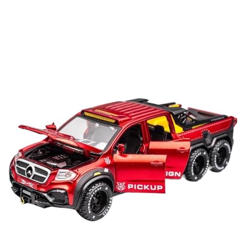 1:28 Maßstab Diecast Auto Legierung Pickup Auto Metall Geländewagen Modell Simulation Spielzeug Druckgussmodelle Motorfahrzeuge(Rot) von DUEVEL