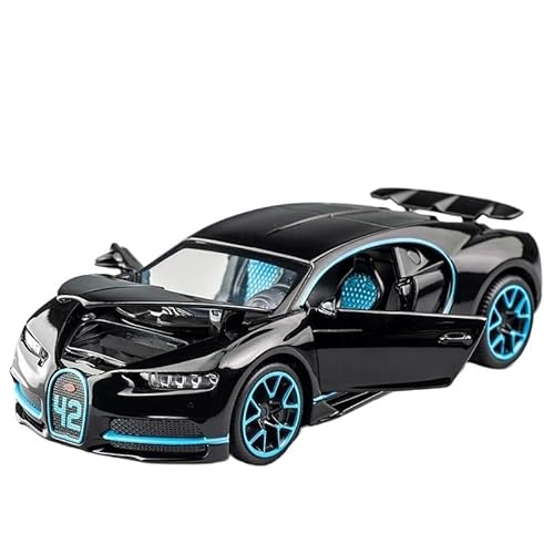 1:32 Für Eine Maßstabsgetreue Druckguss-Gedenk-Spielzeugauto-Sammlung Aus Bugatti Veyron-Legierungs Supersportwagen Rennwagen Druckgussmodelle Motorfahrzeuge(Schwarz) von DUEVEL