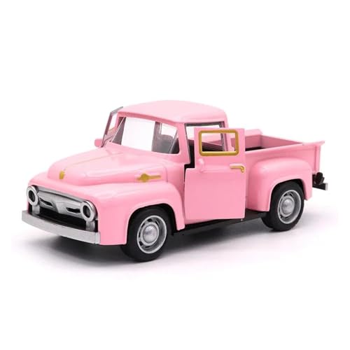 1:32 Für Klassische Pickups Truck Druckguss Metall Modell Pull Back Festliche Tage Jungen Sammlung Spielzeug Auto Druckgussmodelle Motorfahrzeuge(Rosa) von DUEVEL