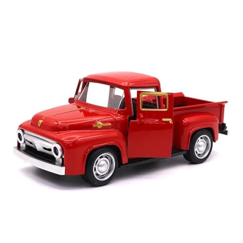1:32 Für Klassische Pickups Truck Druckguss Metall Modell Pull Back Festliche Tage Jungen Sammlung Spielzeug Auto Druckgussmodelle Motorfahrzeuge(Rot) von DUEVEL