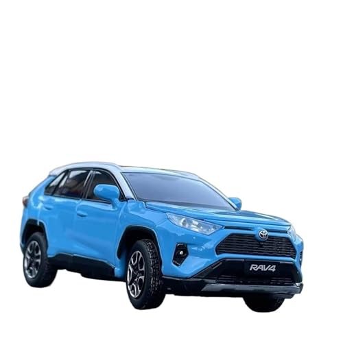 1:32 Für Maßstab RAV4 2020 SUVStoßdämpfer Sound Licht Miniatur Auto Spielzeug Druckgussmodelle Motorfahrzeuge(Blau) von DUEVEL