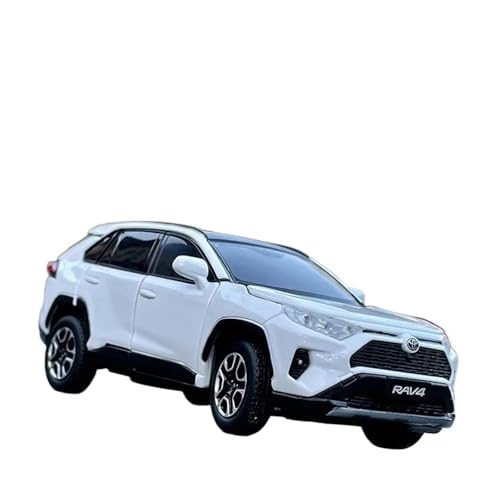 1:32 Für Maßstab RAV4 2020 SUVStoßdämpfer Sound Licht Miniatur Auto Spielzeug Druckgussmodelle Motorfahrzeuge(White) von DUEVEL