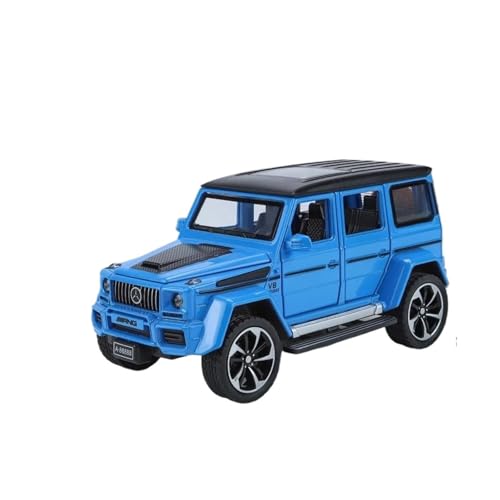1:32 Für Mercedes Benz Brabus G63 Miniaturen Geländewagen Legierung Metall Druckguss Auto Sound Licht Sammlung Spielzeug Druckgussmodelle Motorfahrzeuge(Blau) von DUEVEL
