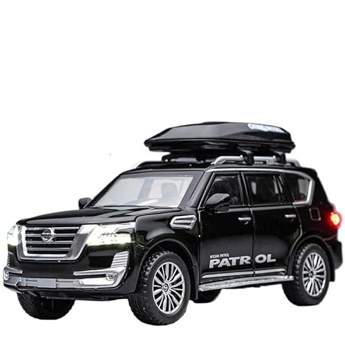 1:32 Für Nissan New Touareg Geländewagen, Legierungsautomodell Metallspielzeug Geluid Licht Collectie Ausstellungsautomodelle Druckgussmodelle Motorfahrzeuge(Schwarz) von DUEVEL