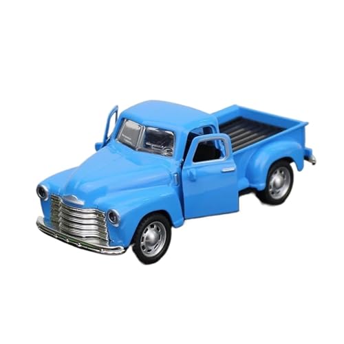 1:32 Für Retro Pickup Truck Mini Modell Legierung Auto Dekoration Druckguss Fahrzeug Modell Sammeln Ornamente Spielzeug Druckgussmodelle Motorfahrzeuge(Blau) von DUEVEL