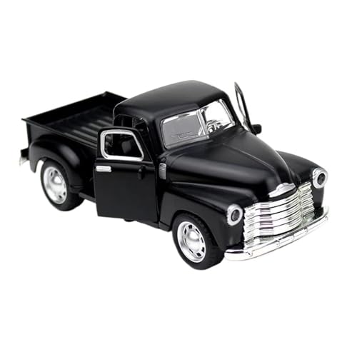 1:32 Für Retro Pickup Truck Mini Modell Legierung Auto Dekoration Druckguss Fahrzeug Modell Sammeln Ornamente Spielzeug Druckgussmodelle Motorfahrzeuge(Schwarz) von DUEVEL