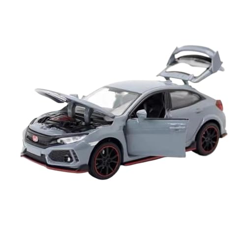 1:32 Honda Civic Type-R Druckguss-Legierung Automodell Simulierte Sound- Und Lichtsammlung Jungen Druckgussmodelle Motorfahrzeuge(Gray) von DUEVEL
