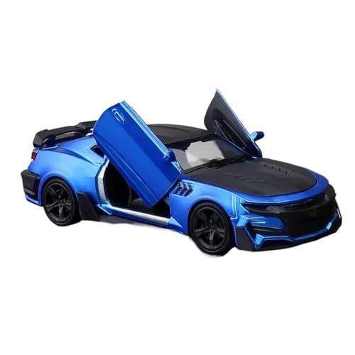 1:36 Für Chevrolet Camaro Neues Legierungsautomodell Sport Kinderspielzeug Zubehör Kuchenornamente Favorit Druckgussmodelle Motorfahrzeuge(Blau) von DUEVEL
