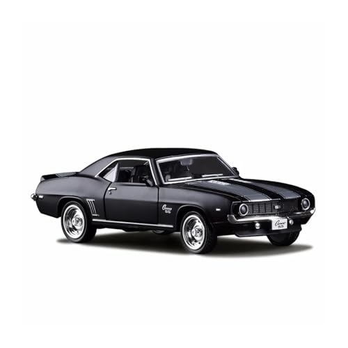 1:36 für Chevrolet USA 1969 Camaro SS Vintage Matte Druckguss Metall Auto Modell Spielzeug Sammlung Geschenk Kinder Druckgussmodelle Motorfahrzeuge(Schwarz) von DUEVEL