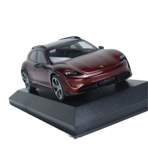 1:43 Für Porsche Taycan Turbo S 2021 Schwarz Legierung Auto Modell Spielzeug Auto Ornament Geschenk Hobby Sammlung Druckgussmodelle Motorfahrzeuge(Rot) von DUEVEL