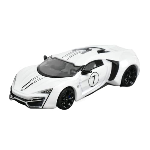 1:64 Für Lykan Supercar Druckguss-Metallautomodell Klassischer Sammler Druckgussmodelle Motorfahrzeuge(White) von DUEVEL