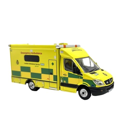 1:76 Für Mercedes Benz Krankenwagen Legierung Spielzeugauto Kit Modell Simulation Ornamente Druckgussmodelle Motorfahrzeuge(01) von DUEVEL