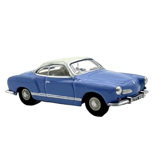 1:76 Für Volkswagen Karmann-GHIA Roadster Legierung Kleinwagen Modellbausatz Spielzeugauto Druckgussmodelle Motorfahrzeuge(Blau) von DUEVEL