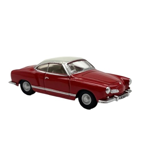 1:76 Für Volkswagen Karmann-GHIA Roadster Legierung Kleinwagen Modellbausatz Spielzeugauto Druckgussmodelle Motorfahrzeuge(Rot) von DUEVEL