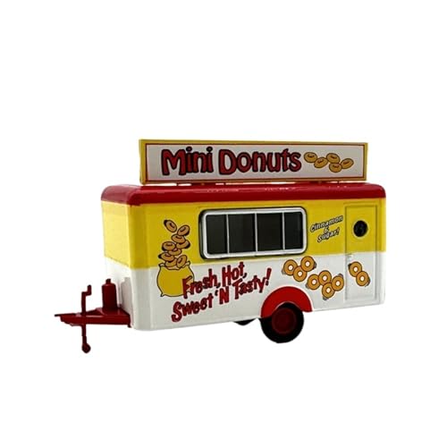 1:76 Mobiler Anhänger Verkaufswagen Donut-Auto-Modellbausatz, Legierung, Simulation, Spielzeugauto, Geschenk, Ornament Druckgussmodelle Motorfahrzeuge von DUEVEL