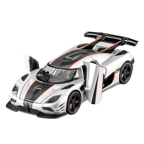 132 Für Koenigsegg One1 Automodell Legierung Automodell Simulation Supercar Sammlung Ornament Spielzeugauto Druckgussmodelle Motorfahrzeuge(Gray) von DUEVEL