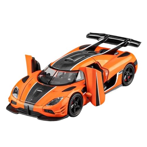 132 Für Koenigsegg One1 Automodell Legierung Automodell Simulation Supercar Sammlung Ornament Spielzeugauto Druckgussmodelle Motorfahrzeuge(Orange) von DUEVEL