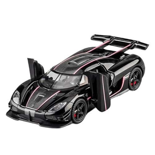 132 Für Koenigsegg One1 Automodell Legierung Automodell Simulation Supercar Sammlung Ornament Spielzeugauto Druckgussmodelle Motorfahrzeuge(Schwarz) von DUEVEL