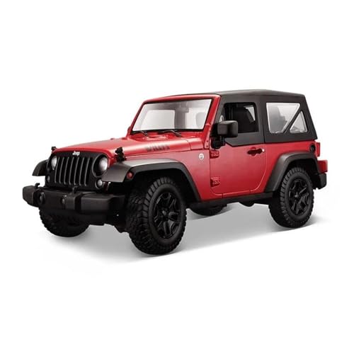 DUEVEL 1 18 Für Jeep Wrangler Sahara Auto Legierung Luxus Fahrzeug Diecast Modell Edition Spielzeug Auto Modell Sammlung Geschenk Druckgussmodelle Motorfahrzeuge(Rot) von DUEVEL