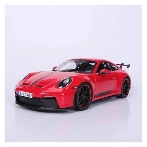 DUEVEL 1 18 Für Porsche 911 Gt3 2022 Rennsportwagen-Druckgussmodell, Zinklegierung, Luxusfahrzeug-Spielzeugkollektion Druckgussmodelle Motorfahrzeuge(Rot) von DUEVEL