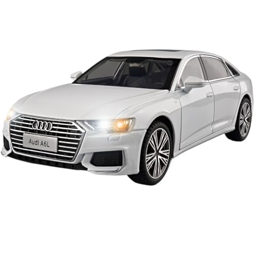 DUEVEL 1 18 Für Special Edition Die-Cast Audi A6L Model Alloy Car Model Toy Enthusiasts Collection Display Druckgussmodelle Motorfahrzeuge(White) von DUEVEL