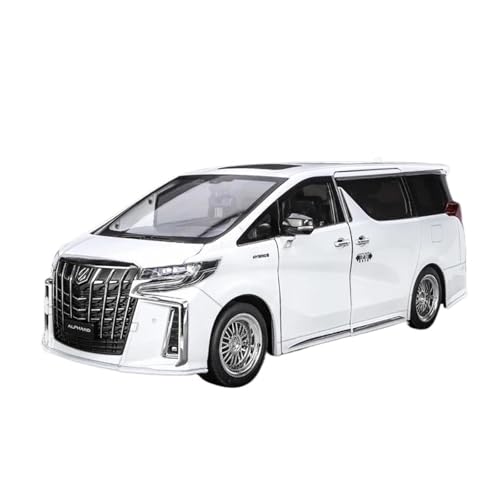 DUEVEL 1 18 Für Toyota Alphard MPV Legierung Auto Diecast Metall Spielzeug Fahrzeuge Auto Modell Simulation Sound Und Licht Druckgussmodelle Motorfahrzeuge(White) von DUEVEL
