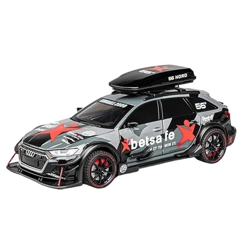 DUEVEL 1 24 Für Audi RS6 Avant Station Wagon Legierung Rennwagen Diecast Metal Track Sportwagen Modell Sound Licht Druckgussmodelle Motorfahrzeuge(Gray 1) von DUEVEL