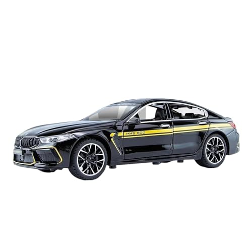 DUEVEL 1 24 Für BMW M8 MH8 800 Legierung Auto Modell Diecast Metall Spielzeug Fahrzeuge Auto Modell Sound Und Licht Geschenk Sammlerstücke Druckgussmodelle Motorfahrzeuge(Schwarz) von DUEVEL