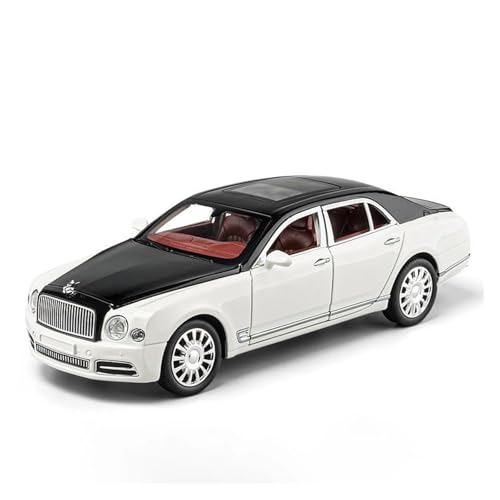 DUEVEL 1 24 Für Bentley Mulsanne Legierung Auto Druckguss Spielzeug Fahrzeuge Auto Modell Auto Enthusiasten Limitierte Sammlungen Druckgussmodelle Motorfahrzeuge(White) von DUEVEL