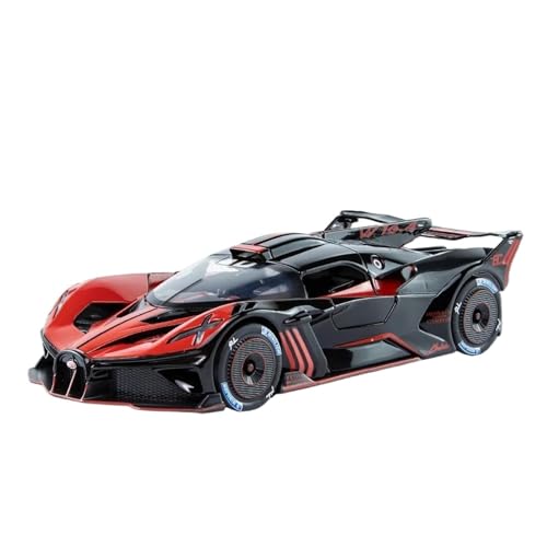 DUEVEL 1 24 Für Bugatti Bolide Supercar Druckgusslegierung Luxusauto-Enthusiasten Modell Sound Light Pull Back Auto Spielzeug Geschenk Druckgussmodelle Motorfahrzeuge(Rot) von DUEVEL