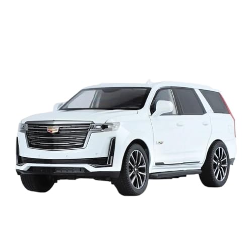 1 24 Für Cadillac Escalade SUV Legierung Auto Modell Diecast Metall Off-Road Fahrzeuge Auto Modell Sound Licht Sammlungen Druckgussmodelle Motorfahrzeuge(White) von DUEVEL