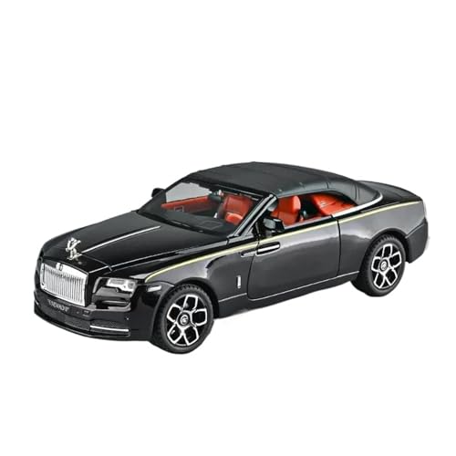 DUEVEL 1 24 Für Rolls Royce Dawn Automodell Legierung Sportwagen Sound Und Licht Zurückziehen SpielzeugautoSammlung Ornamental Druckgussmodelle Motorfahrzeuge(Schwarz) von DUEVEL