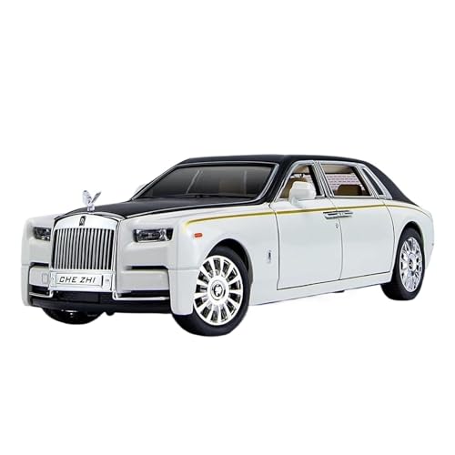 DUEVEL 1 24 Für Rolls Royce Phantom Diecast Simulierte Pull Back Limousine Zinklegierung Metall Spielzeugauto-Sammlung Druckgussmodelle Motorfahrzeuge(White) von DUEVEL