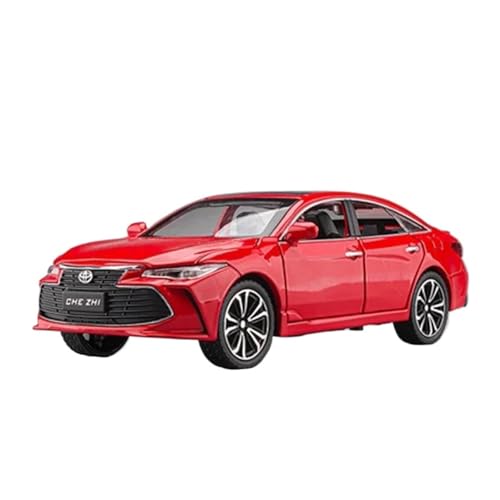 DUEVEL 1 24 Für Toyota Avalon Legierung Auto Modell Diecast Spielzeug Fahrzeuge Metall Spielzeug Auto Modell Simulation Sound Licht Geschenke Druckgussmodelle Motorfahrzeuge(Rot) von DUEVEL