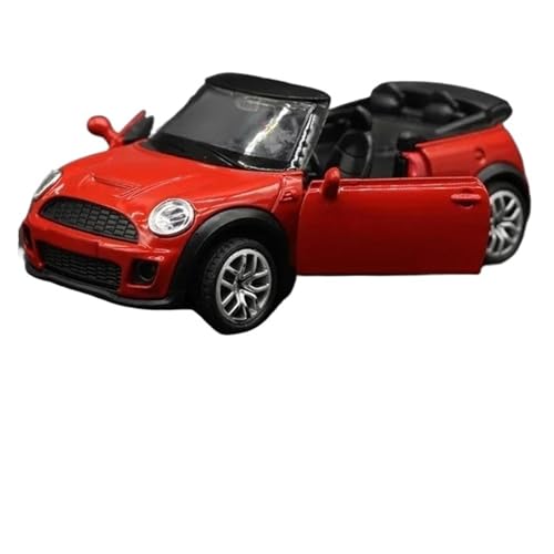DUEVEL 1 32 Für BMW MINI Cabrio Sportwagen Legierung Automodell Sound Und Licht Version Simulation Modell Spielzeug Druckgussmodelle Motorfahrzeuge(Rot) von DUEVEL