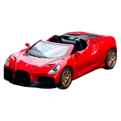 DUEVEL 1 32 Für Bugatti Mistral W16 Legierung Supersportwagen Modell Druckguss Metall Spielzeug Rennwagen Modell Simulation Sound Und Licht Druckgussmodelle Motorfahrzeuge(Rot) von DUEVEL