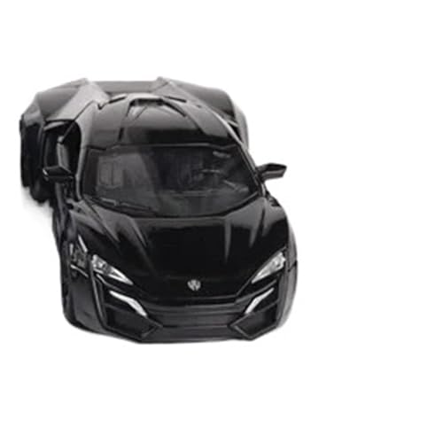 DUEVEL 1 32 Für Lykan Hypersport Super Auto Simulation Druckguss Metalllegierung Modellauto Sammlung Sound Light Pull Back Spielzeug Druckgussmodelle Motorfahrzeuge(Schwarz) von DUEVEL