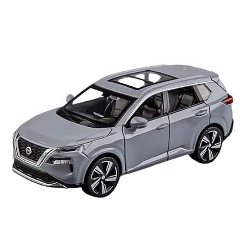 DUEVEL 1 32 Für Nissan X-Trail SUV Legierung Auto Modell Diecast Metall Spielzeug Geländewagen Modell Simulation Sound Und Licht Druckgussmodelle Motorfahrzeuge(Gray) von DUEVEL