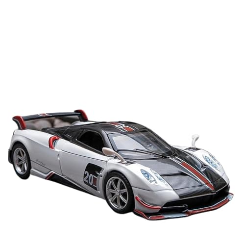 DUEVEL 1 32 Für Pagani Huayra BC Aluminium Sportwagenmodell, Metall, Mit Klang Und Licht, Sammlungsmodell Für Kinder Druckgussmodelle Motorfahrzeuge(White) von DUEVEL