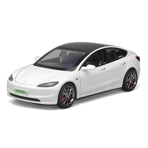 1 32 Für Tesla Modell 3 2024 Legierung Modell Auto Spielzeug Diecasts Metall Casting Sound Und Licht Auto Spielzeug Fahrzeug Druckgussmodelle Motorfahrzeuge(White) von DUEVEL