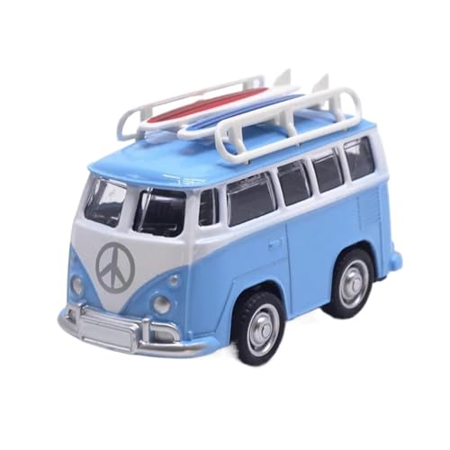 DUEVEL 1 43 Für Volkswagen-Cartoon-Reisebusmodelle Aus Legierung Kuchendekorationsspielzeug Druckgussmodelle Motorfahrzeuge(Blau) von DUEVEL