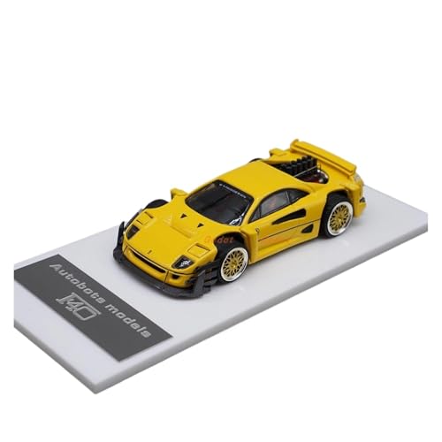 DUEVEL 1 64 Für Diecast Alloy Ferrari F40 Yasid Supercar Spielzeugautos Modell Klassiker Nostalgie Souvenir Statische Anzeige Druckgussmodelle Motorfahrzeuge(Yellow) von DUEVEL
