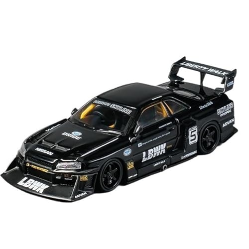 DUEVEL 1 64 Für Nissan Wide Body ER34 Schwarz Nr. 5 Legierung Automodell Statische Anzeige Für Sammlervitrine Druckgussmodelle Motorfahrzeuge von DUEVEL