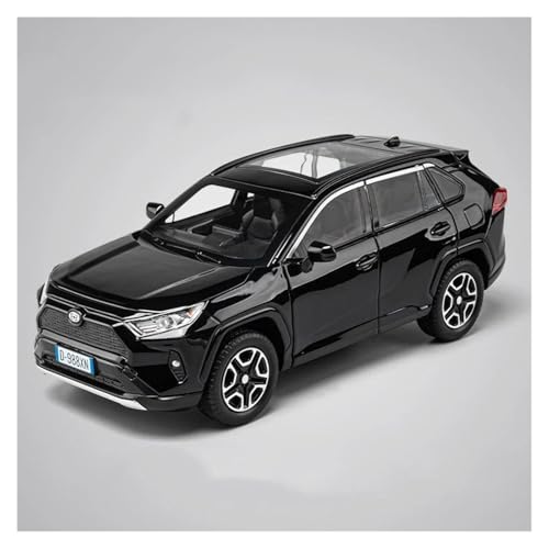 DUEVEL 1:22 Für Toyota RV4 Simulation Legierung Druckguss Auto Modell Sound Und Licht Zurück Pull Junge Geschenk Sammlung Spielzeug Auto Druckgussmodelle Motorfahrzeuge(Schwarz) von DUEVEL