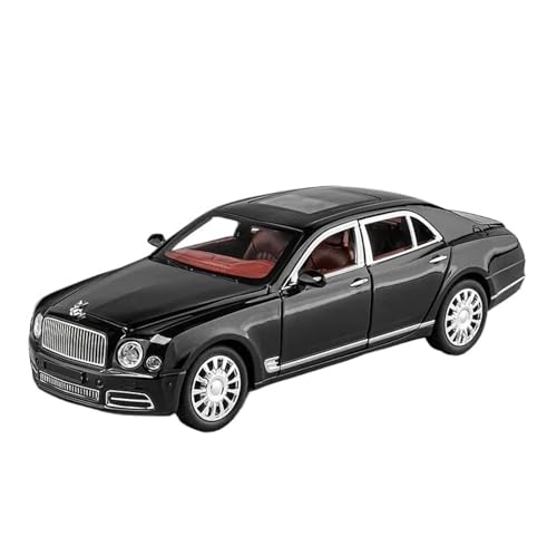 DUEVEL 1:24 Für Bentley Mulsanne Legierung Modellauto Sammlung Fahrzeug Simulation Sound & Licht Metall Auto Spielzeug Geschenk Druckgussmodelle Motorfahrzeuge(Schwarz) von DUEVEL